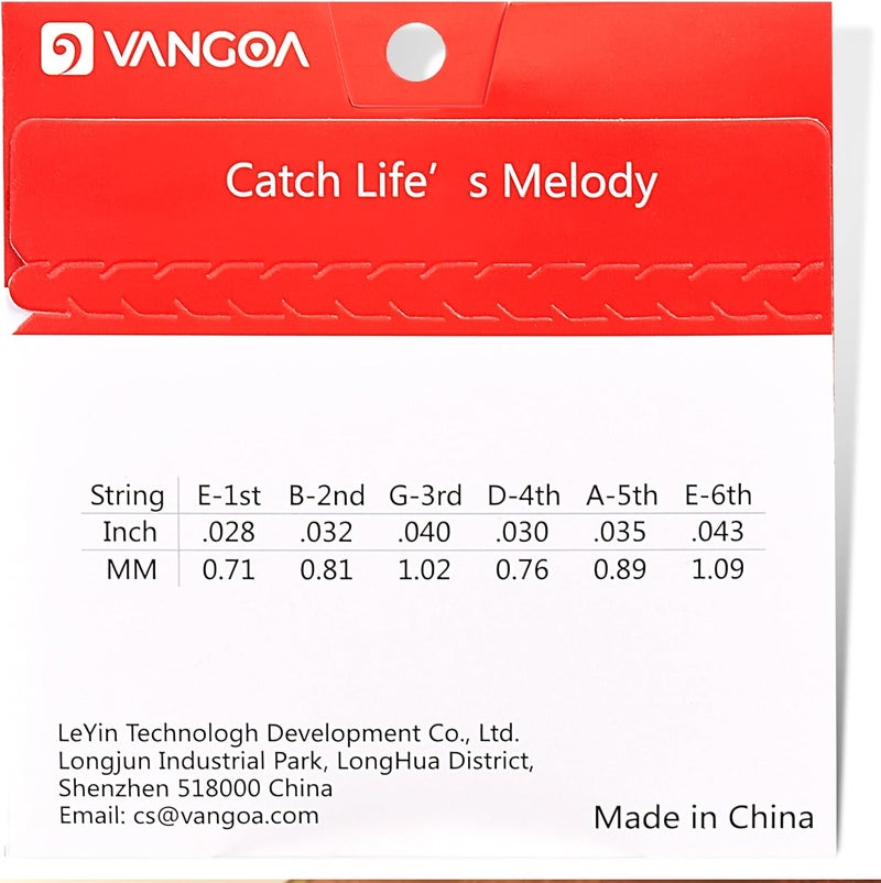 Vangoa أوتار جيتار كلاسيكية، مجموعة أوتار نيلون لجيتار كلاسيكي، استبدال 6 أوتار نيلون فولاذية لجيتار كلاسيكي وجيتار أكوستيك، قياس 28-43 - Image 2